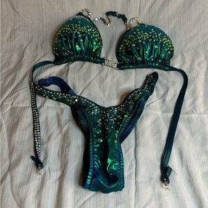 Used Custom Made Green Figure Competition Suit